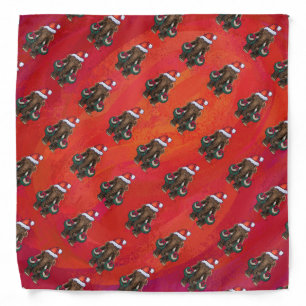 Festive Mastodon on Red Bandana
