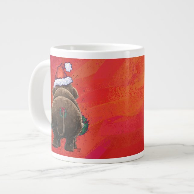 Festive Mastodon on Red Giant Coffee Mug (Front Left)