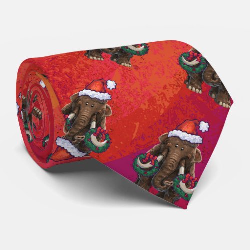 Festive Mastodon on Red Neck Tie