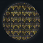 Festive Menorah Hanukkah Candles Elegant Pattern   Paper Plates<br><div class="desc">Faux gold foil menorah candles for your Hanukkah celebration. Whimsical menorah illustration with white stars covered celestial candles on a faux gold menorah candle stand. Menorah elegant starry Hanukkah illustrated design gifts and paper products.</div>