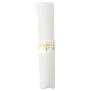 Festive Menorah Hanukkah Celestial Candles Wedding Napkin Bands