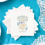 Festive Menorah Hanukkah Napkins<br><div class="desc">Festive Menorah Hanukkah design.</div>