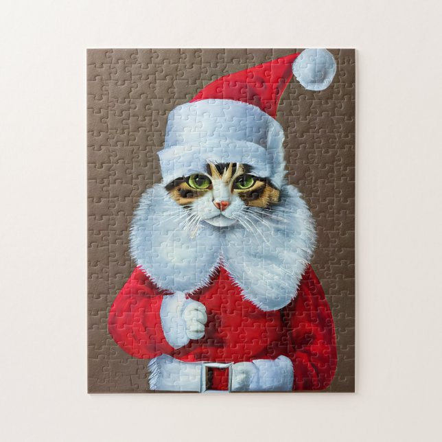 Festive Meowy Christmas Cat Jigsaw Puzzle (Vertical)