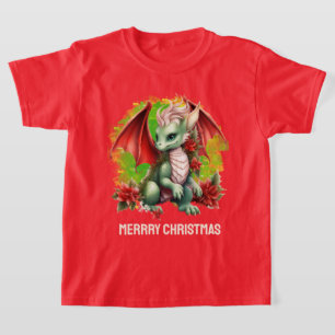 Festive Merrry Christmas dragon add  T-Shirt