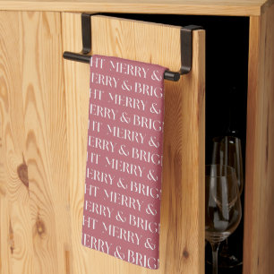 Festive Merry And Bright Christmas Kitchen Towel