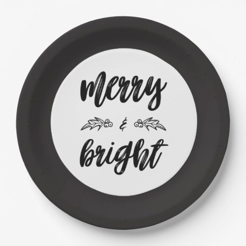 Festive Merry and Bright Christmas Paper Plates