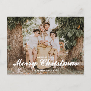 Festive Merry And Bright Christmas Postcard