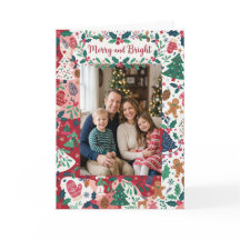 Festive Merry and Bright Photo Christmas Card
