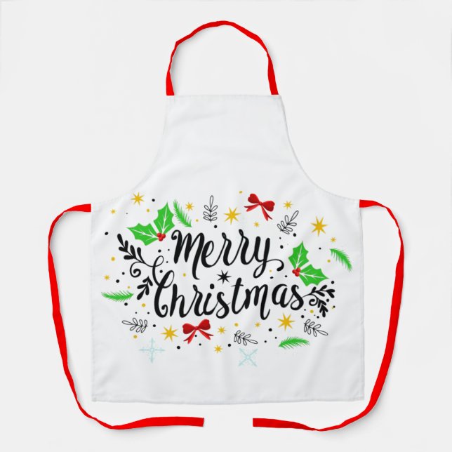 Festive Merry Christmas   Apron (Front)
