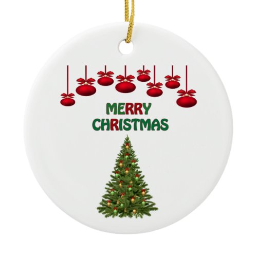 Festive Merry Christmas Bush Tree Decor Lights  Ceramic Ornament