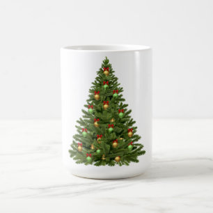 Festive Merry Christmas Bush Tree Decor Lights  Coffee Mug