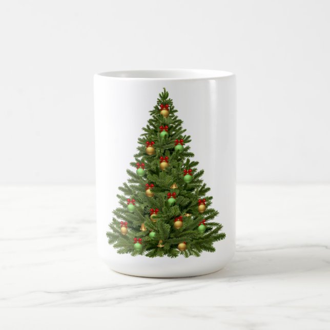 Festive Merry Christmas Bush Tree Decor Lights  Coffee Mug (Center)