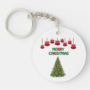 Festive Merry Christmas Bush Tree Decor Lights Keychain