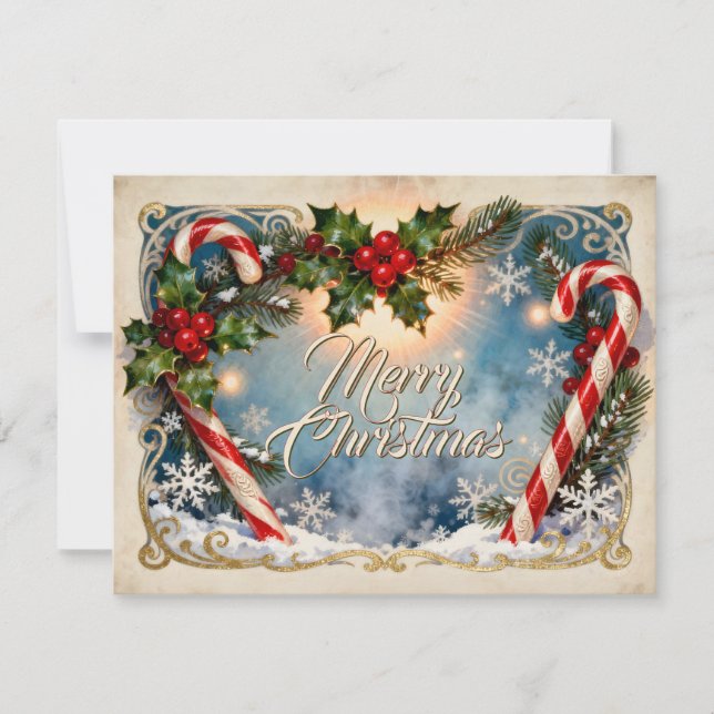 Festive Merry Christmas Card with Shine (Front)