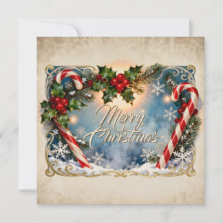 Festive Merry Christmas Card with Shine