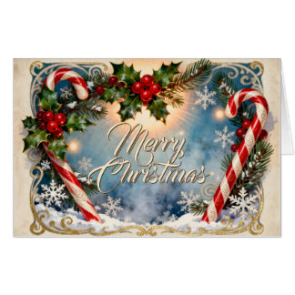 Festive Merry Christmas Card with Shine