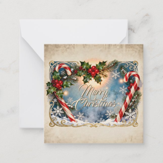 Festive Merry Christmas Card with Shine (Front)