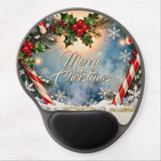 Festive Merry Christmas Card with Shine Gel Mouse Pad