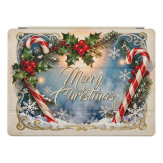 Festive Merry Christmas Card with Shine iPad Pro Cover