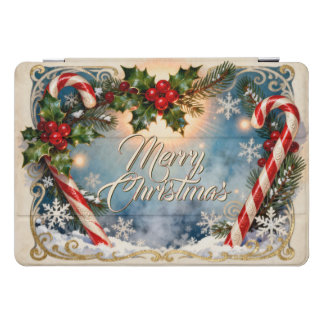 Festive Merry Christmas Card with Shine iPad Pro Cover