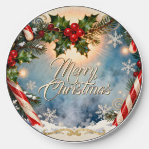 Festive Merry Christmas Card with Shine Wireless Charger