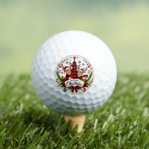 Festive Merry Christmas Country reindeer Golf Balls
