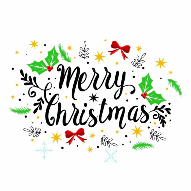 Festive Merry Christmas   Cutout (Front)