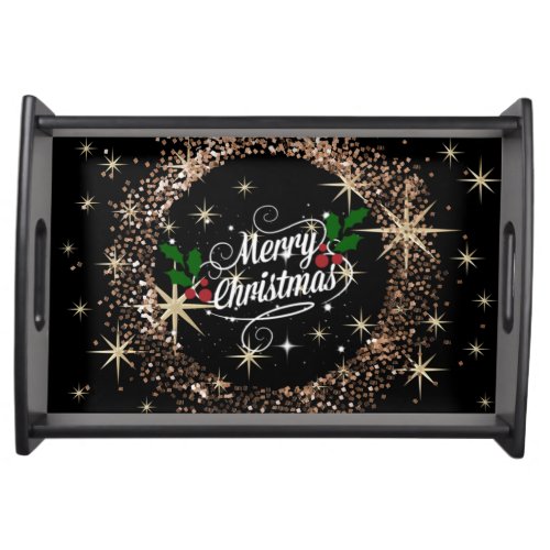 Festive Merry Christmas design Serving Tray