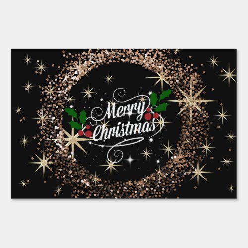 Festive Merry Christmas design Sign