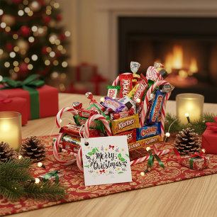 Festive Merry Christmas Favor Tags