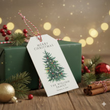 Festive Merry Christmas Gift Tags for Holiday Wrap