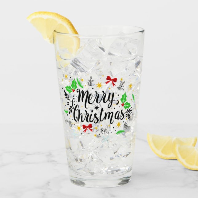 Festive Merry Christmas   Glass (Front Ice)