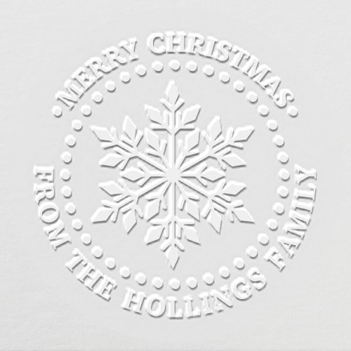 Festive Merry Christmas Greeting Snowflake Name Embosser