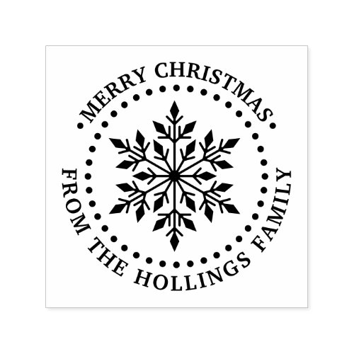 Festive Merry Christmas Greeting Snowflake Name Self_inking Stamp