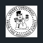 Festive Merry Christmas Greeting Snowman Name Self-inking Stamp<br><div class="desc">Festive Merry Christmas Greeting Snowman Name  ==========</div>