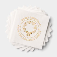 Festive Merry Christmas Greeting Wreath Name