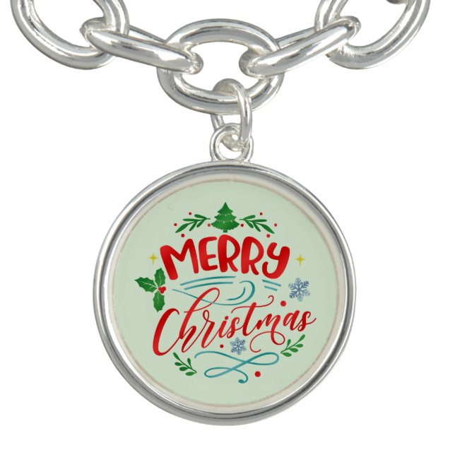 Festive Merry Christmas Holiday  Bracelet (Design)