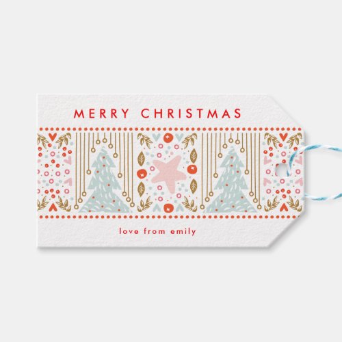 Festive Merry Christmas Holiday Custom Gift Tags