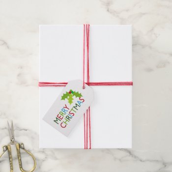 Festive Merry Christmas Holiday Gift Tag by theburlapfrog at Zazzle