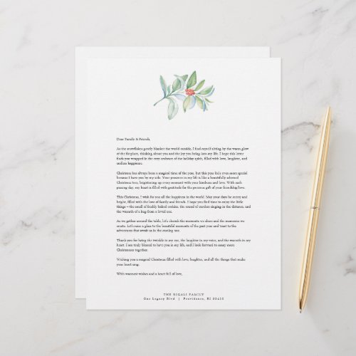 Festive Merry Christmas Letters Template Letterhead