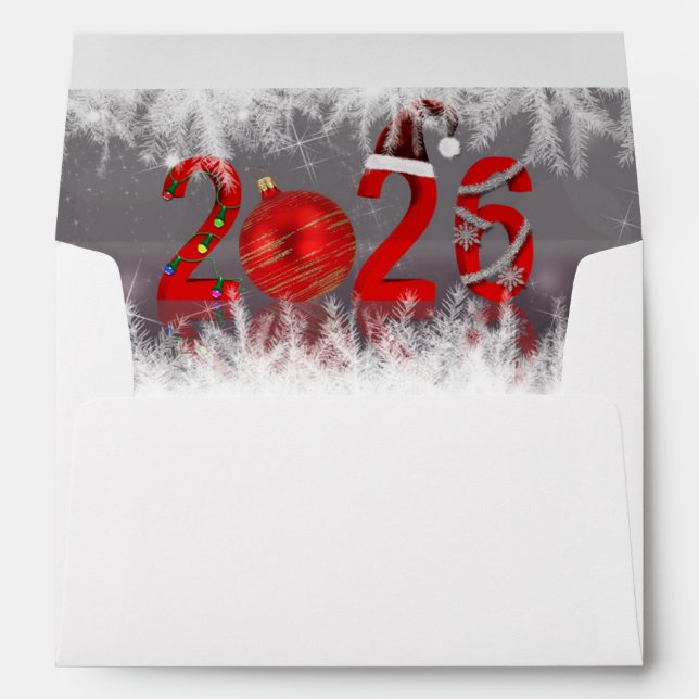 Festive Merry Christmas New Year 2026 Red Envelope (Back (Bottom))