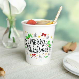 Festive Merry Christmas Paper Cups