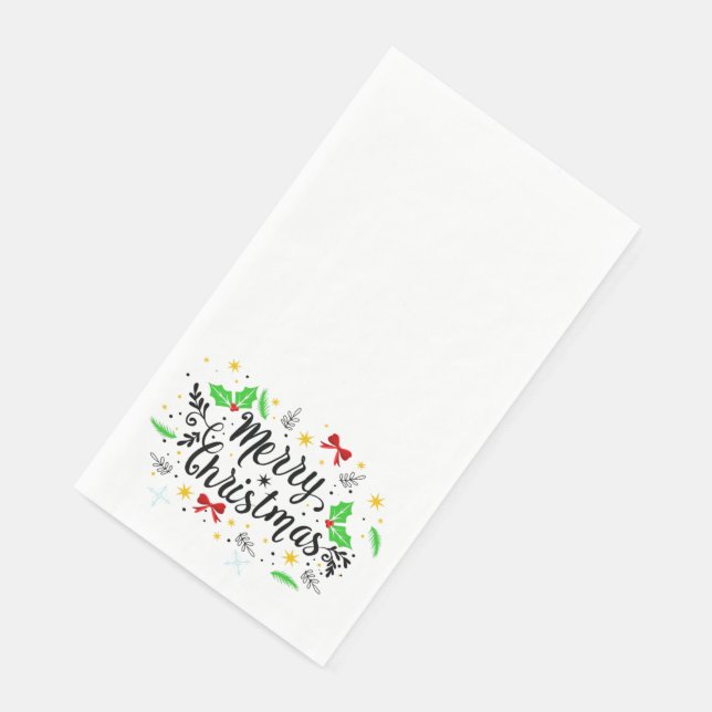 Festive Merry Christmas   Paper Guest Towels (Corner)