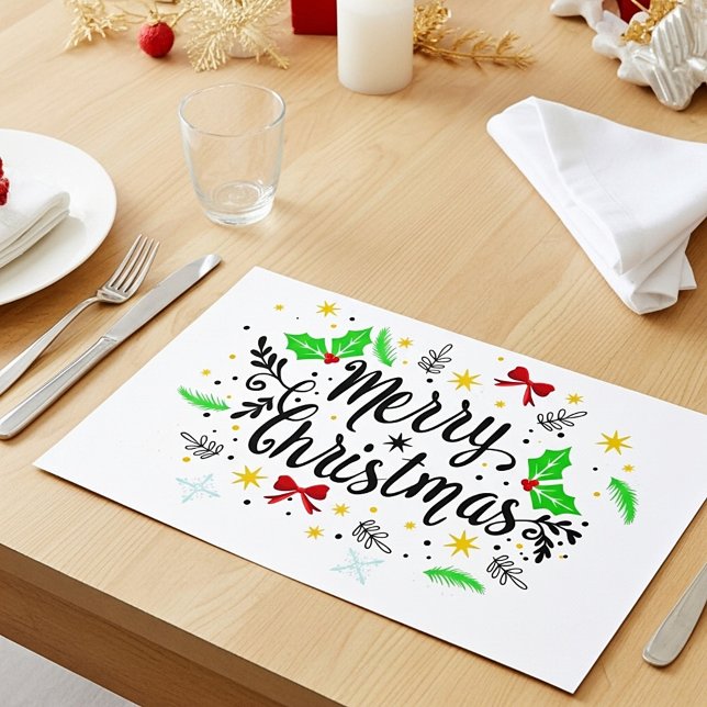 Festive Merry Christmas Paper placemat (Creator Uploaded)