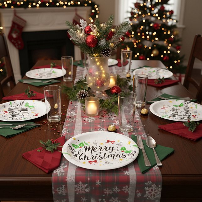 Festive Merry Christmas   Paper Plates (Creator Uploaded)