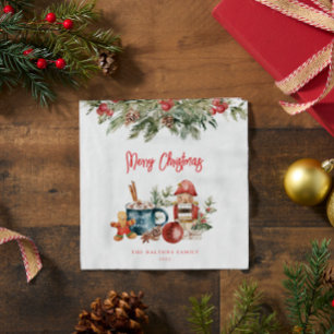 Festive Merry Christmas Party Napkins