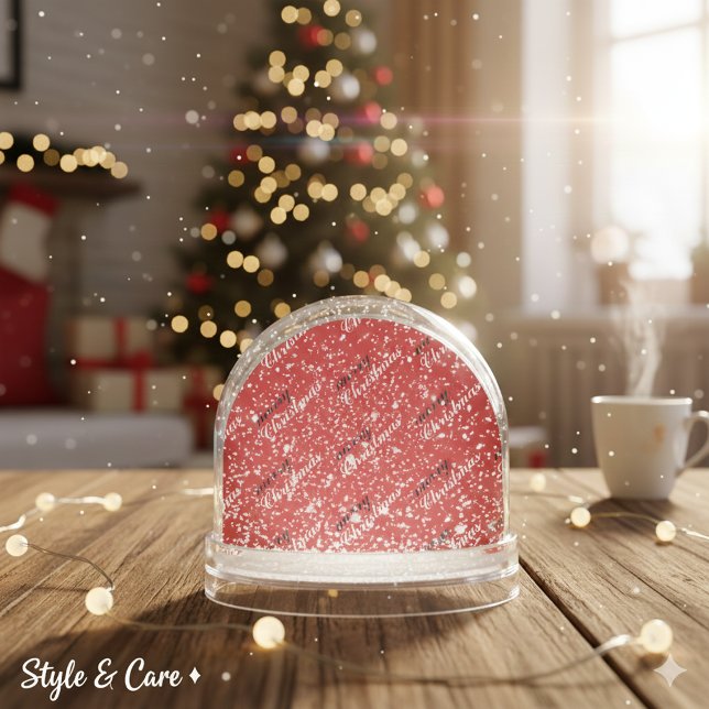 Festive Merry Christmas Patterned Winter Snow Globe (Festive Merry Christmas Patterned Winter Snow Globe)