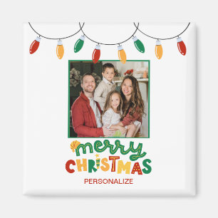 Festive Merry Christmas Personalized Magnet