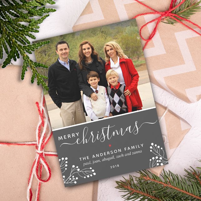 Festive Merry Christmas Photo Holiday Card (Festive Merry Christmas Photo Holiday Card)