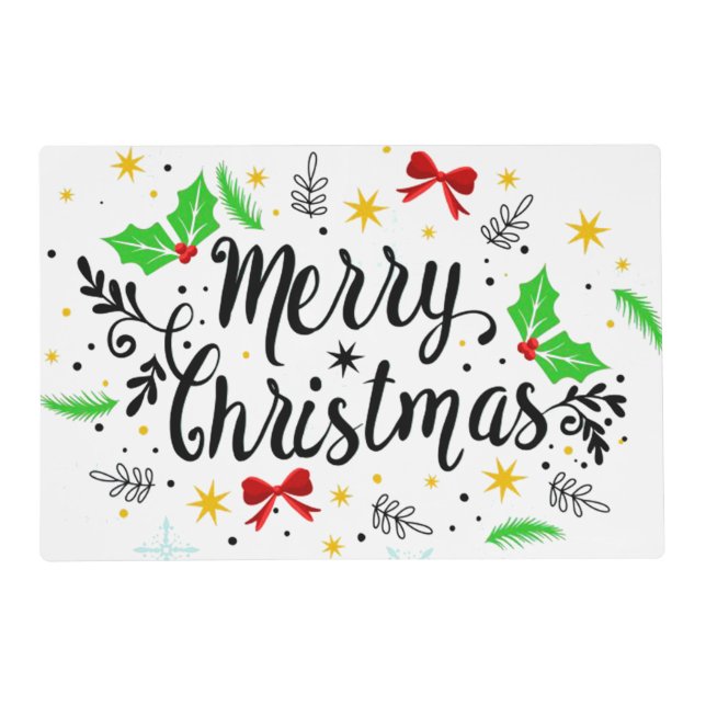 Festive Merry Christmas   Placemat (Front)